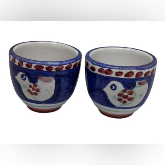 Espresso Cup Set of 2 Handmade Vietri Style Ceramic Italian Coffee Cups Coffee - Picture 2 of 7